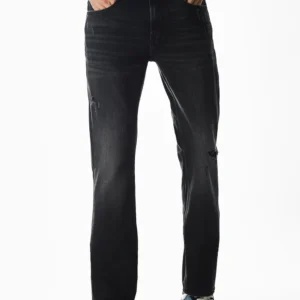 distressed clark regular fit jeans black